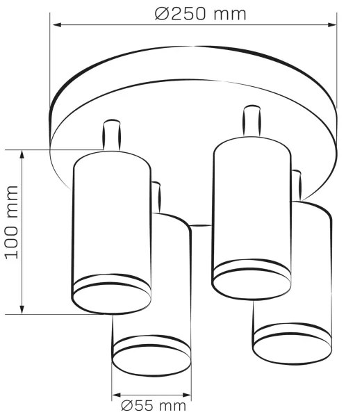 Luce Spot da bagno TURYN 4xGU10/10W/230V IP44 bianco