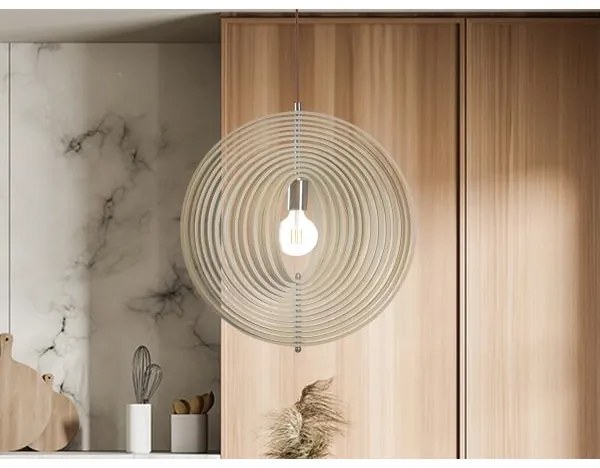 Lampadario in legno su cavo 1xE27/60W/230V Ø 43,5 cm massello/impiallacciato/faggio/legno di hevea