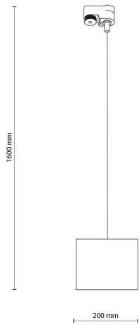 Lampadario su filo per sistema a binario TRACER 1xE27/15W/230V diametro 20 cm nero/bianco