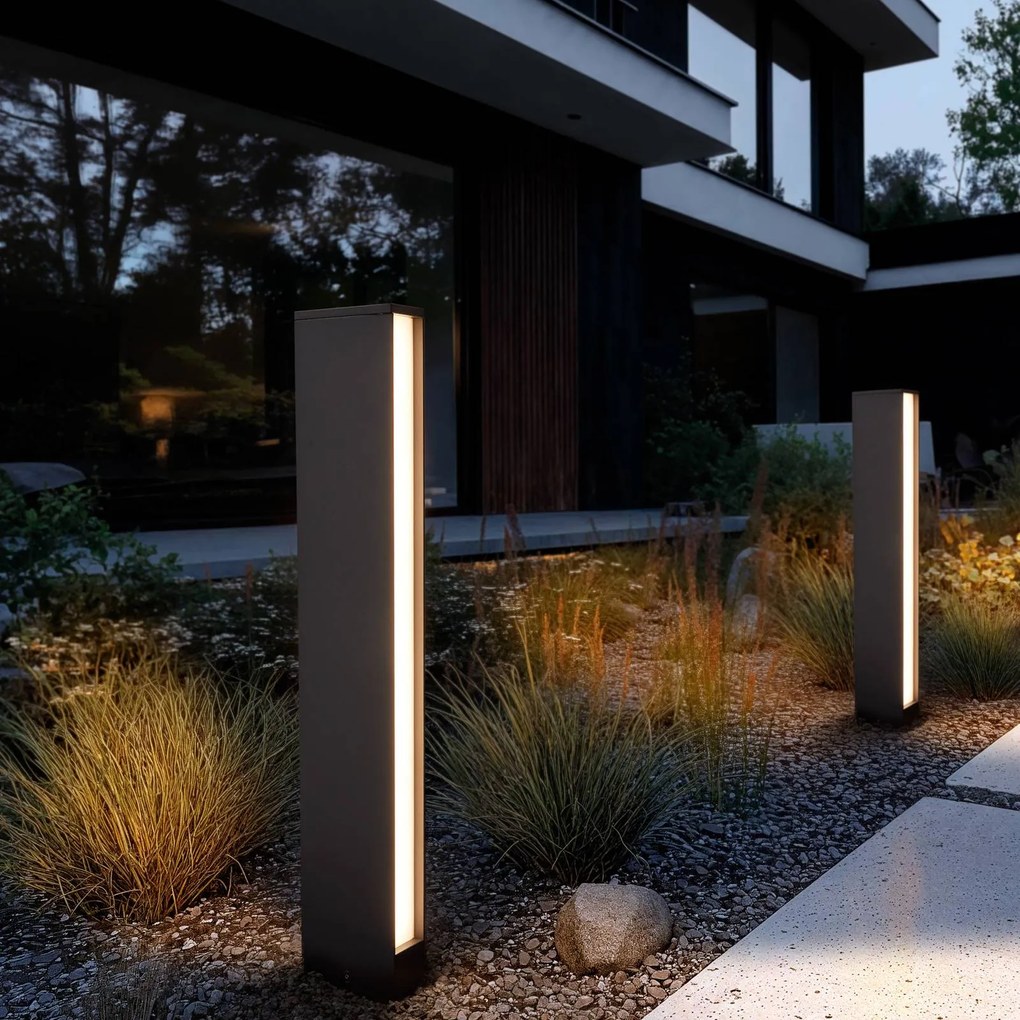 Lampioncino da giardino Lirka Lucande, Nero, Alluminio, Moderno, Lampada LED da esterni