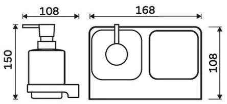 NIMCO MA 2905831C-26 - Distributore di sapone a parete e portaspazzolino MAYA 320 mm