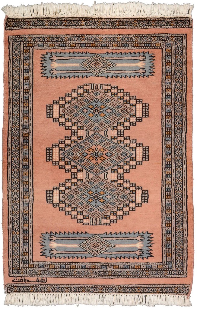 Bokhara Tappeto orientale 90 x 60 Rosa (Pakistan) Annodato A Mano