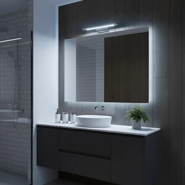 Illuminazione a specchio da bagno LED KLIMT, 8W, 230V, 3000/4000/6000K, 40 cm, IP44, cromo lucido