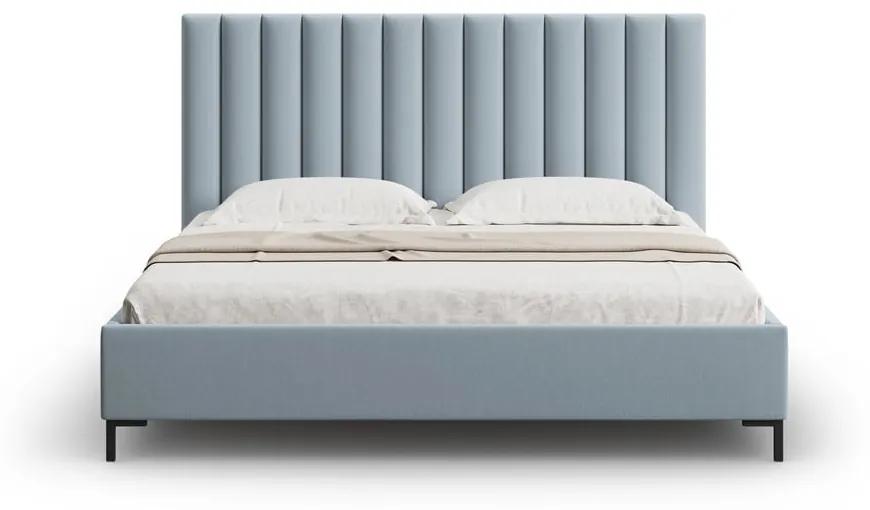 Letto matrimoniale imbottito azzurro con contenitore con griglia 180x200 cm Casey - Mazzini Beds
