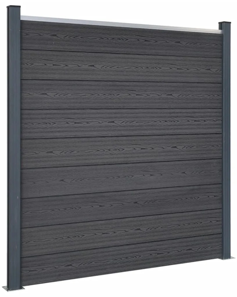 Set Pannello Di Recinzione Grigio 180x186 Cm İn Wpc /
