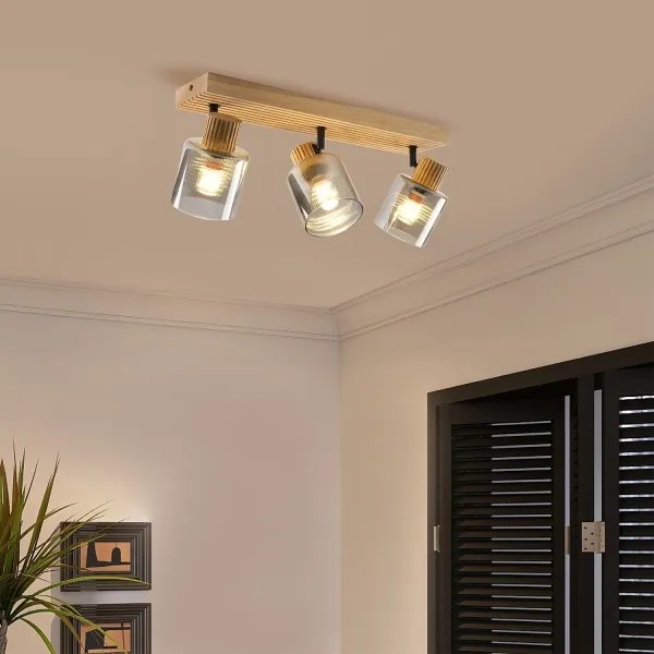 Brilagi - Faretto HYGGE 3xE14/15W/230V legno/fumé