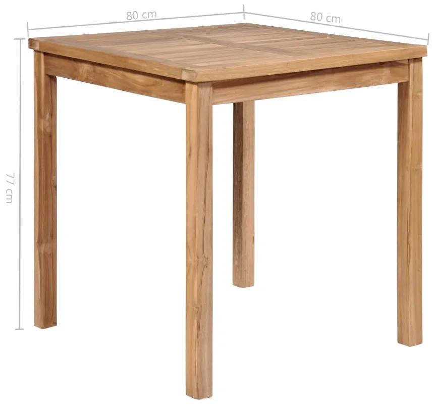 Tavolo da giardino 80x80x77 cm in legno massello di teak