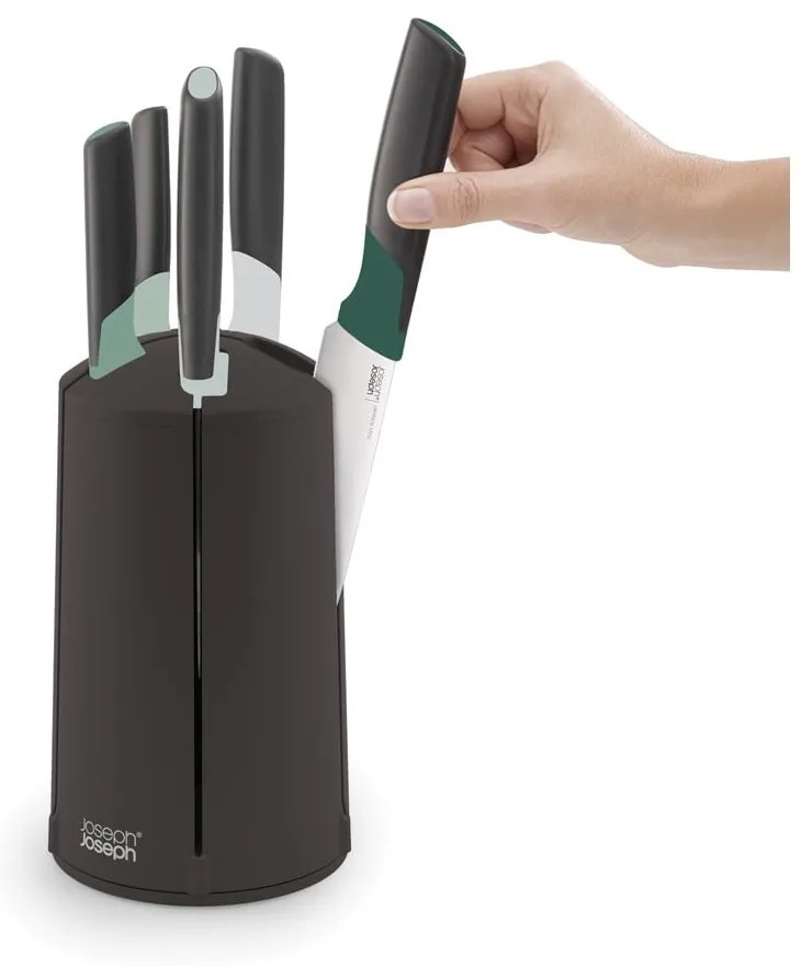 Set di 5 coltelli in acciaio inox con supporto rotante Elevate - Joseph Joseph