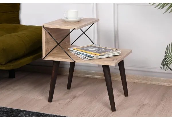 Comodino CROSS 55x50 cm marrone