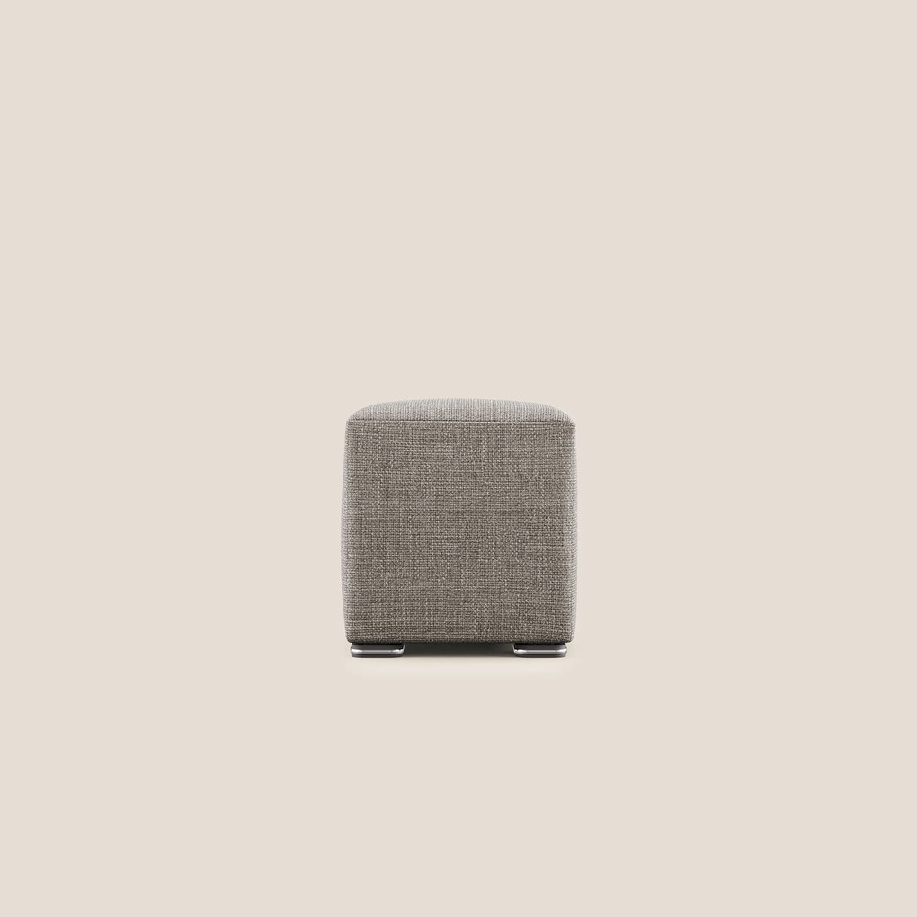 Cube pouf in morbido tessuto impermeabile ad intreccio melangiato T06