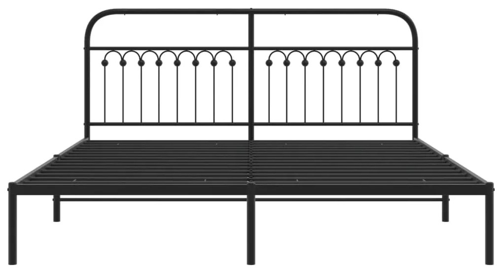 Giroletto con testiera in metallo nero 183x213 cm