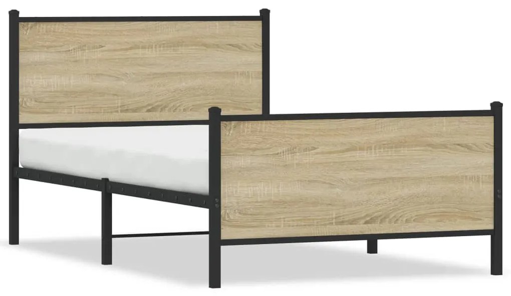 Giroletto Senza Materaso İn Metallo Rovere Sonoma 100x190 Cm /