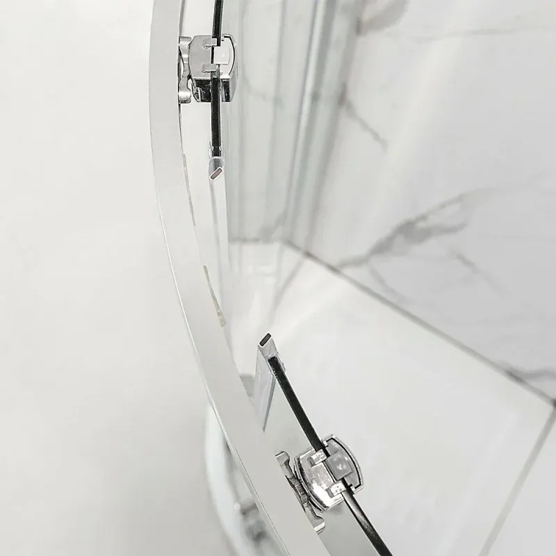 Box doccia semicircolare 90x90 cm doppio scorrevole in cristallo trasparente Geo