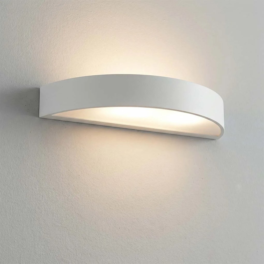 Applique da Parete Curva 2xE14 in Gesso Pitturabile