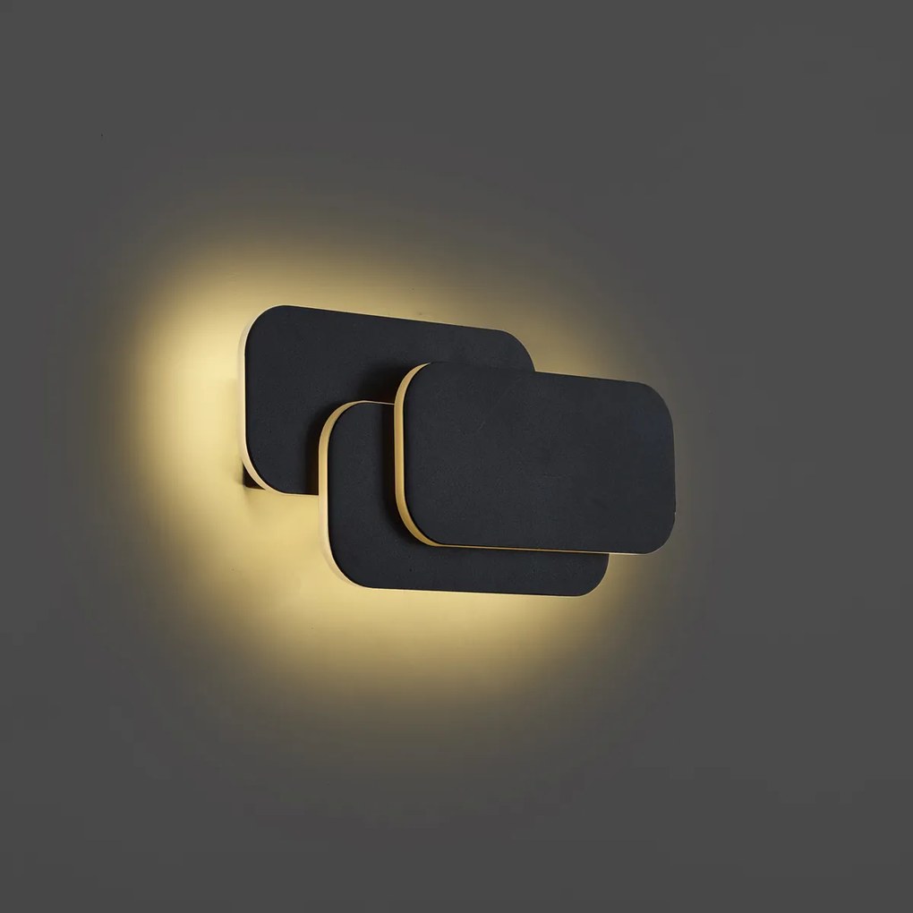 Lampada da parete moderna nera con LED dimmerabile a 3 livelli - Dias