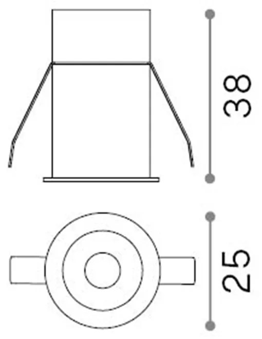 Faretto Incassonato One Metallo Bianco Led 2W 3000K Luce Calda 2,5Cm