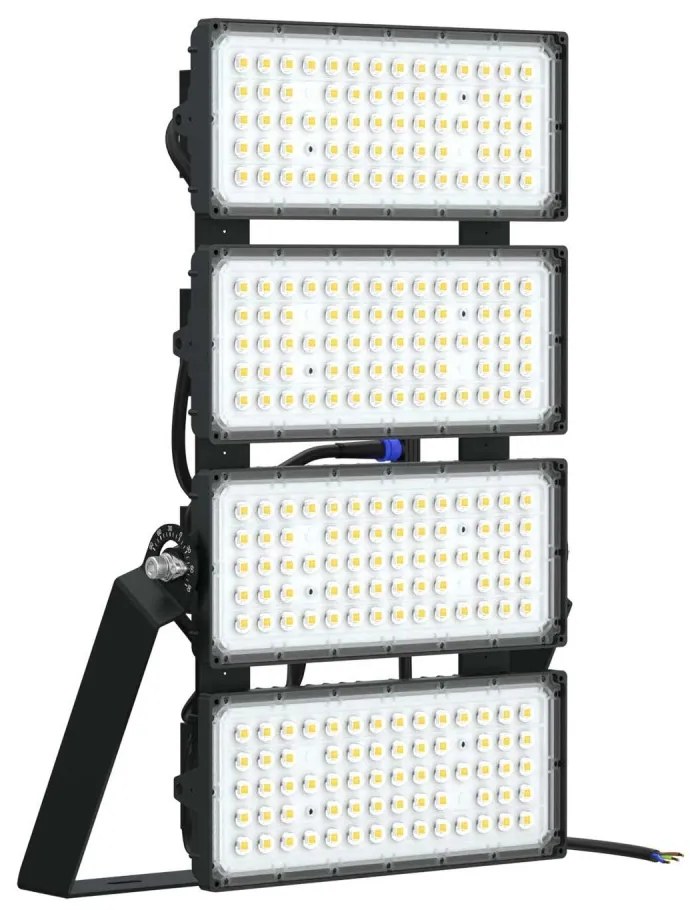 Faro Modulare LED 800W IP66, 167lm/W, No Flickering con driver Philips Colore Bianco Naturale 4.000K, Scegli l'angolo di illuminazione Asimmetrica 50°, Scegli le staffe dei moduli Fisse
