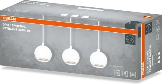 Osram - Lampada a sospensione con cavo SPOT SPHERAL 3xGU10/6W/230V bianco