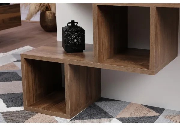 Tavolino DILAY 52x100 cm marrone/bianco