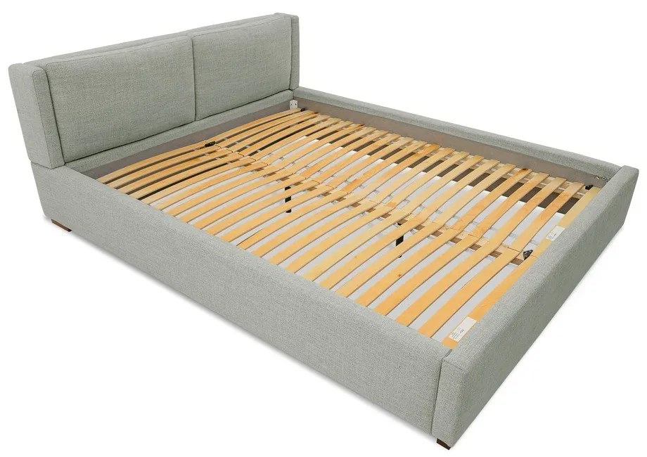 Letto matrimoniale grigio imbottito con rete inclusa 160x200 cm Dreamer – Scandic