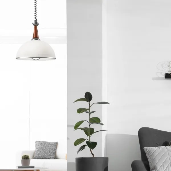 Lampadario a scomparsa CHIARA 1xE27/60W/230V argento/rovere