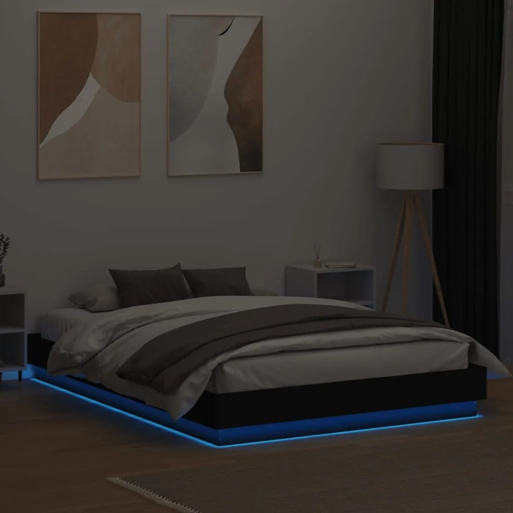 Giroletto con luci led nero 150x200 cm