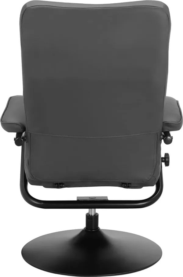 Poltrona relax grigia con poggiapiedi in similpelle Istad - Støraa