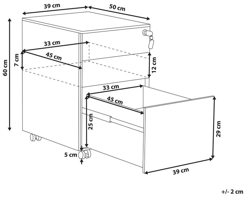 Classificatore metallo bianco sporco 39 x 50 cm CAMI Beliani