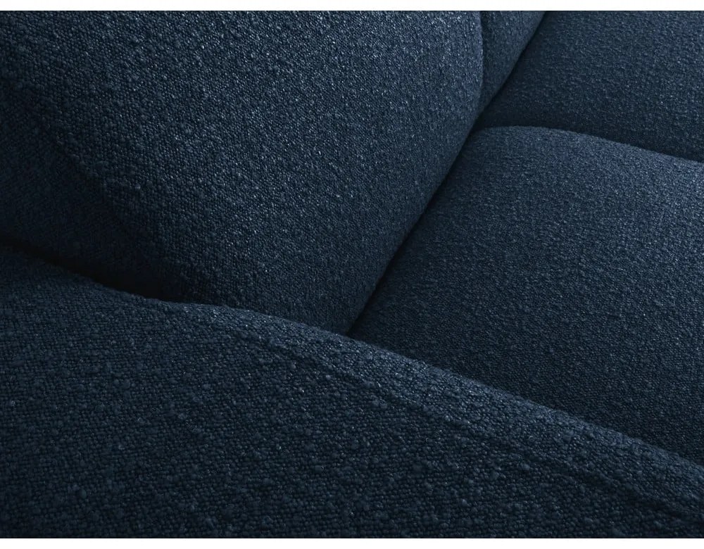 Divano angolare blu scuro in tessuto bouclé (angolo variabile / a L) Molino - Micadoni Home