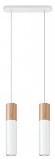 Sollux SL.0629 - Lampadario a sospensione con filo PABLO 2xGU10/40W/230V bianco