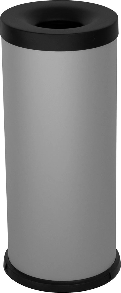 Pattumiera Gettacarte Ø25xh60 cm Autoestinguente In Acciaio Verniciato Grigio...