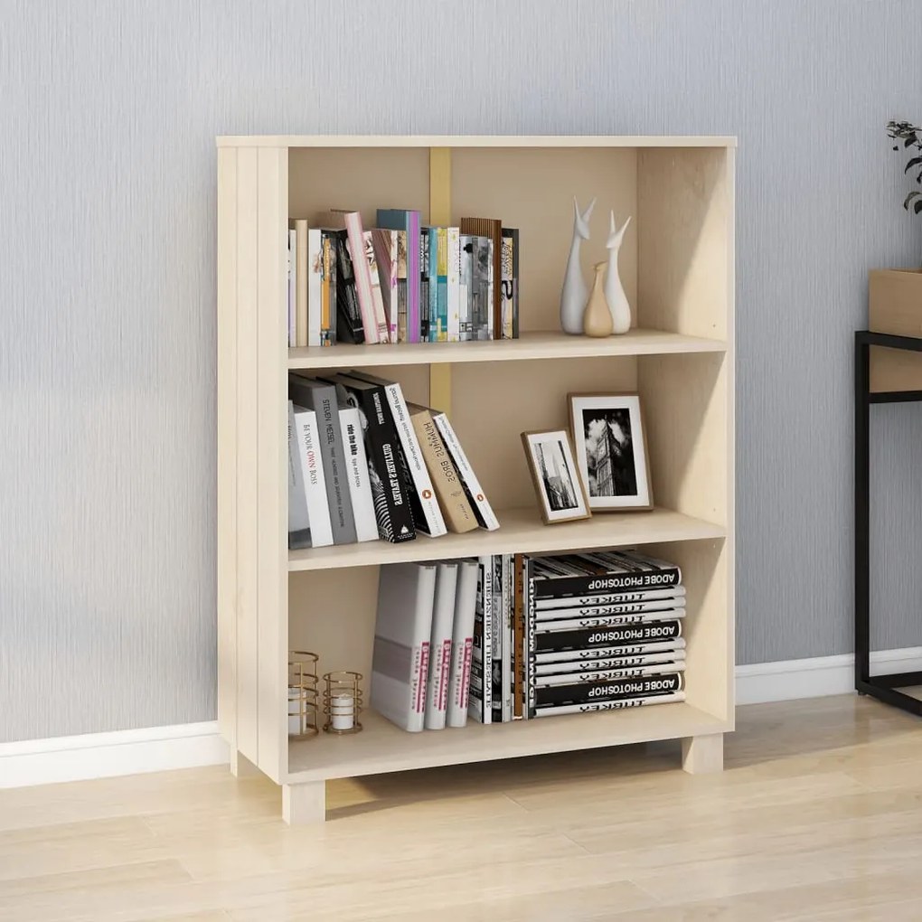 Libreria Hamar Ambra 85x35x112 Cm İn Legno Massello Di Pino /