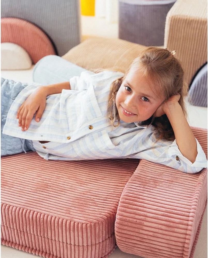 Poltrona per bambini rosa con rivestimento in velluto a coste Flip – Wigiwama