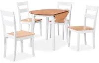 Set da Pranzo 5 pz in MDF e Legno di Hevea Bianco cod mxl 7572