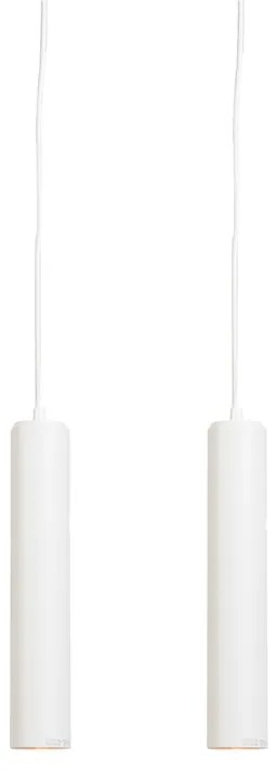 Set di 2 lampade a sospensione di design bianche - Tuba Small