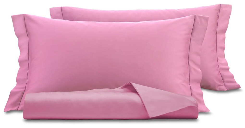 Parure copripiumino matrimoniale raso rosa malva SmartDecoHome