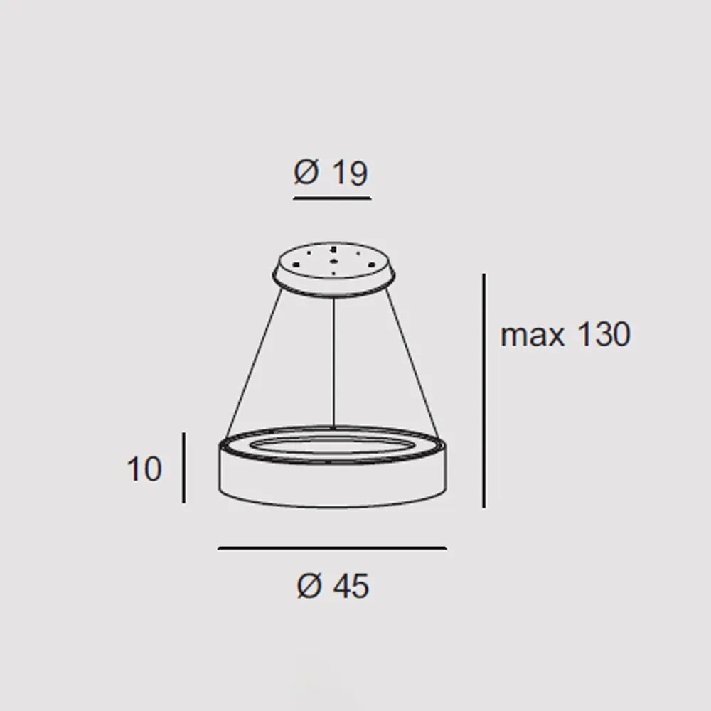 Sospensione Contemporanea Aurora Metallo Bianco Led 27W