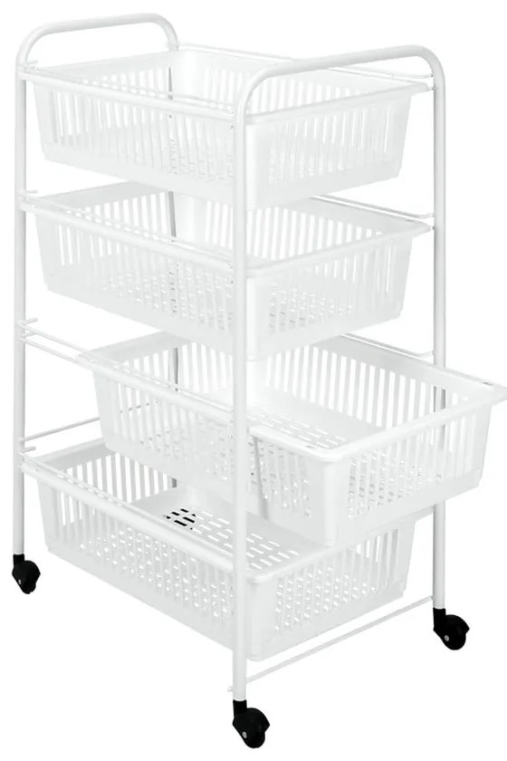 Mensola mobile con 4 cestini India, lunghezza 35 cm - Metaltex