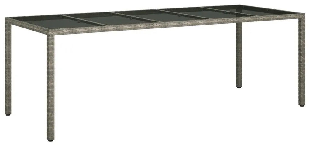 Set da pranzo da giardino 11pz con cuscini polyrattan e vetro