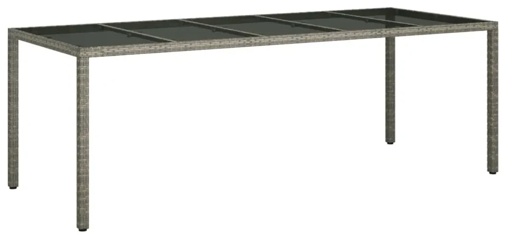 Set da pranzo da giardino 11pz con cuscini polyrattan e vetro