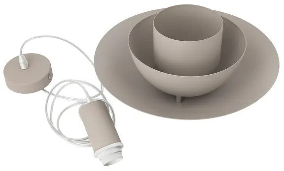 Lampada a sospensione su cavo FERRO 1xE27/15W/230V grigio