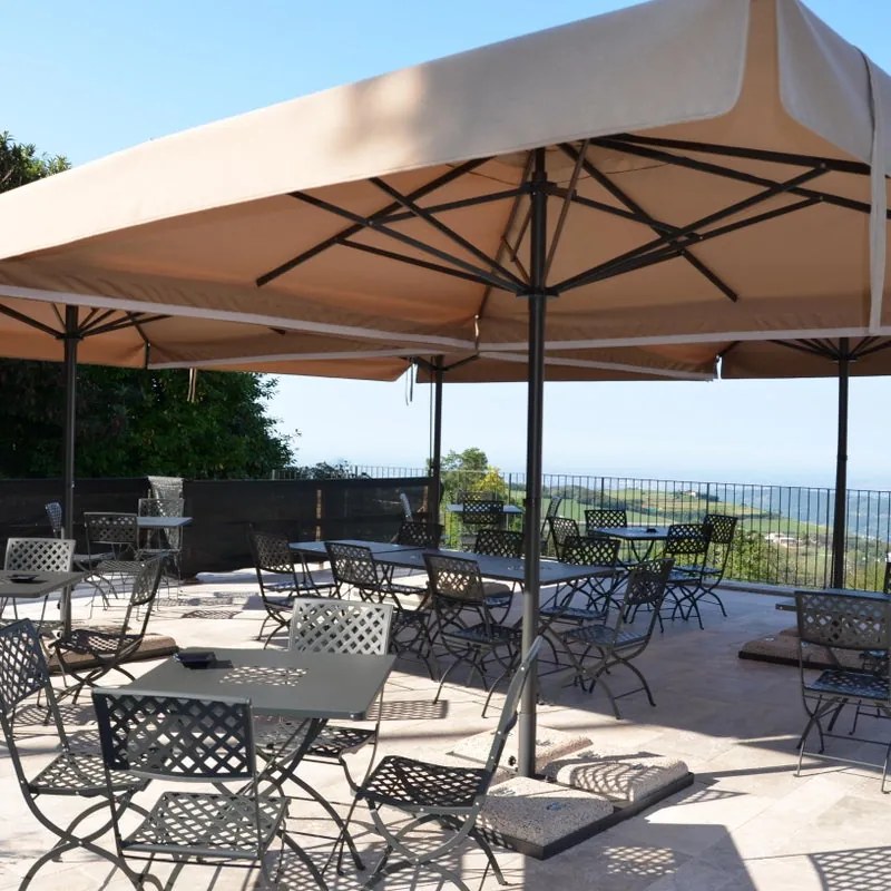 Ombrellone a palo centrale antracite PLATINO TEMPOTEST con telo rettangolare ecru L 500 x P 300 x H 380 cm