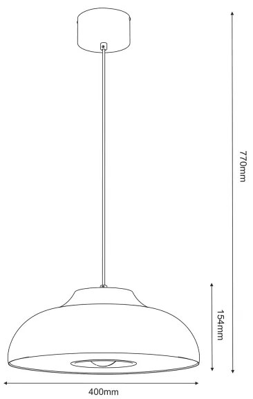Lampadario a sospensione con filo BILBAO 1xE27/15W/230V ottone
