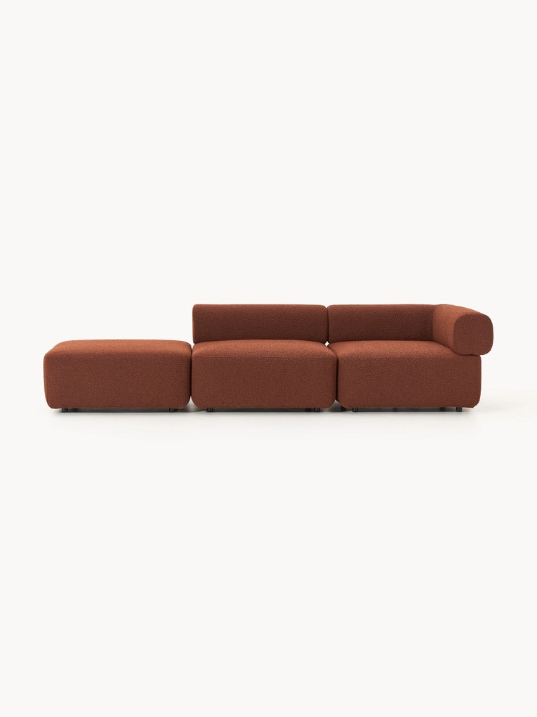 Chaise longue componibile in bouclé Anton