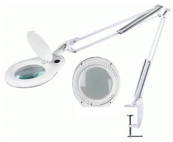 Lampada da tavolo a LED con lente d'ingrandimento e clip LED/15W/230V
