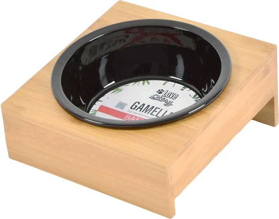 Ciotola con supporto in bambù per cane ø 16 cm – Love Story