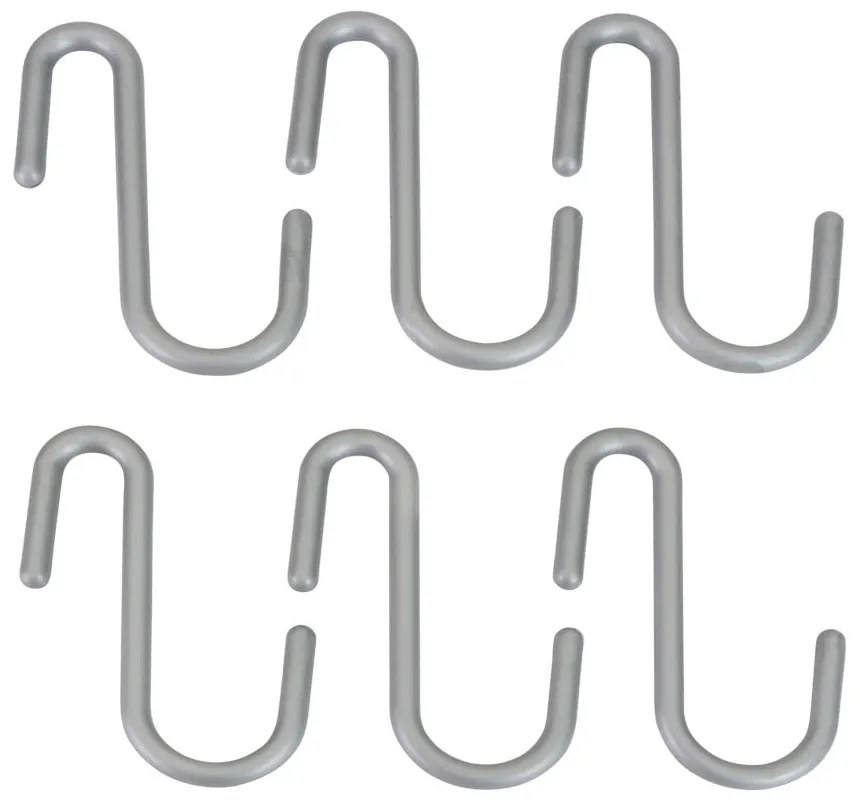 Set di ganci da appendere argentati in plastica 6 pz City – Metaltex