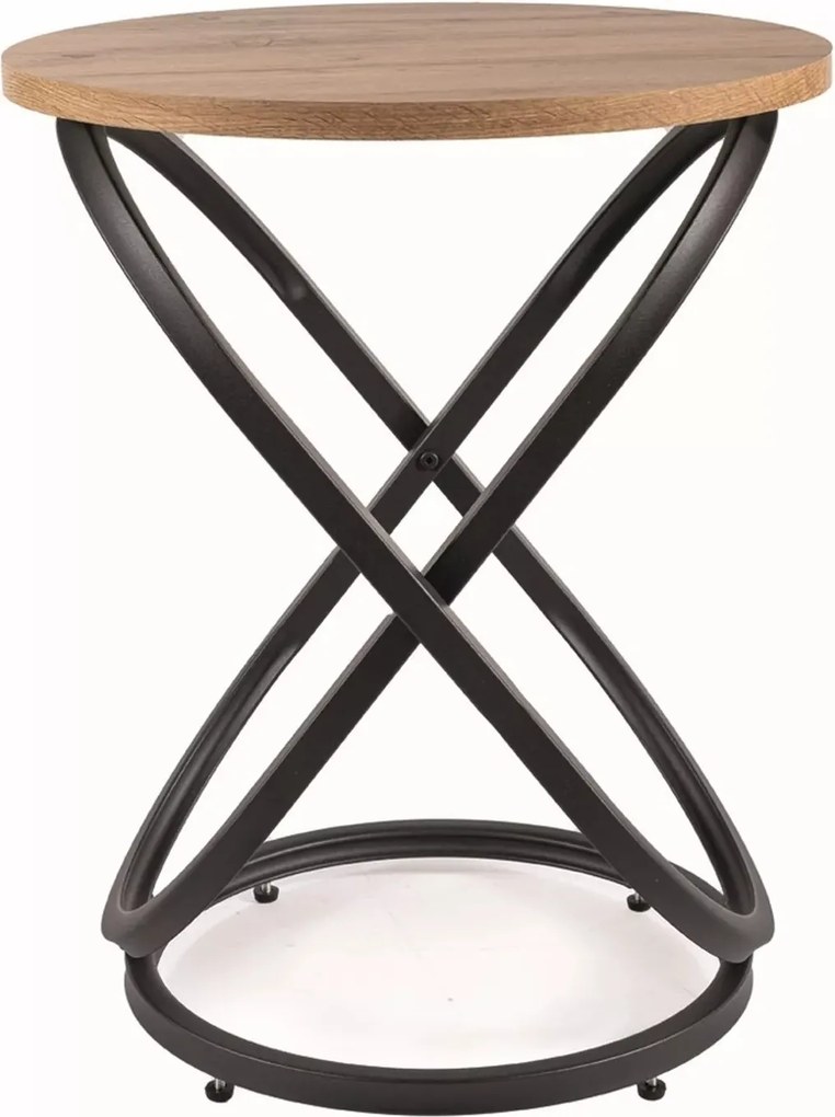 Tavolino Eos E – rovere artisan / nero opaco Ø45 cm