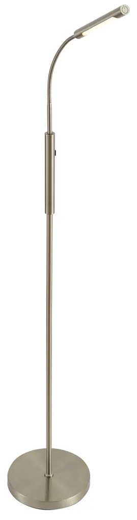 Lampada da terra moderna in acciaio con LED dimmerabile a 3 livelli ricaricabile - Statler