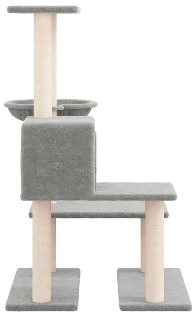 Albero per gatti con tiragraffi in sisal grigio chiaro 94,5 cm